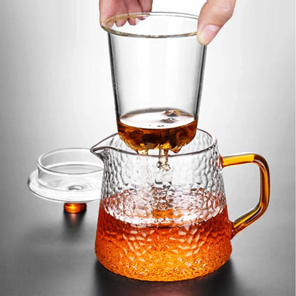 DecorBites™ Borosilicate Glass Teapot with Infuser for Puer Tea and Boiling Water