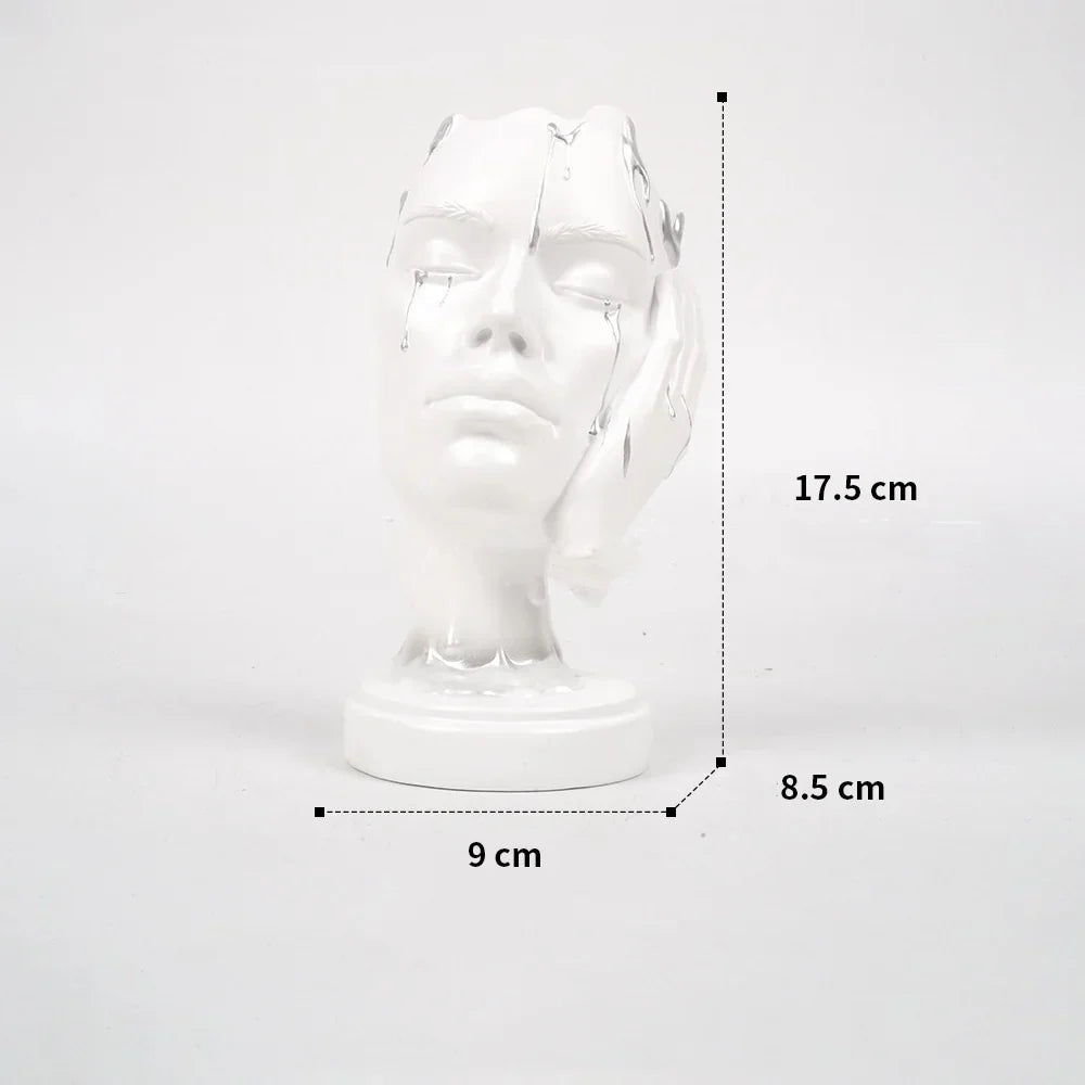 DecorBites™ Abstract Face Mask Silence Gold Resin Statue Home Decor Figurine