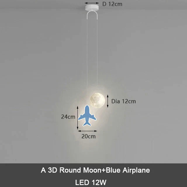 ديكوربايتس™ مصباح معلق للأطفال على شكل نجمة وقمر مع جهاز تحكم عن بعد للتحكم في الإضاءة