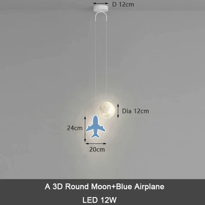 ديكوربايتس™ مصباح معلق للأطفال على شكل نجمة وقمر مع جهاز تحكم عن بعد للتحكم في الإضاءة