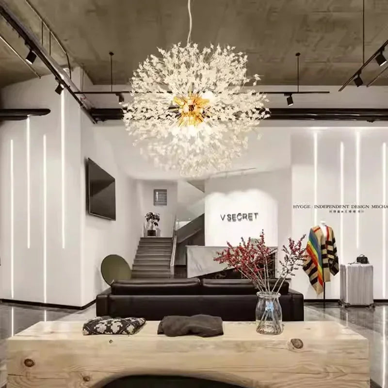 DecorBites™ Dandelion Gold/Chrome Chandelier with Crystals, G9 Pendant Lights for Elegant Lighting