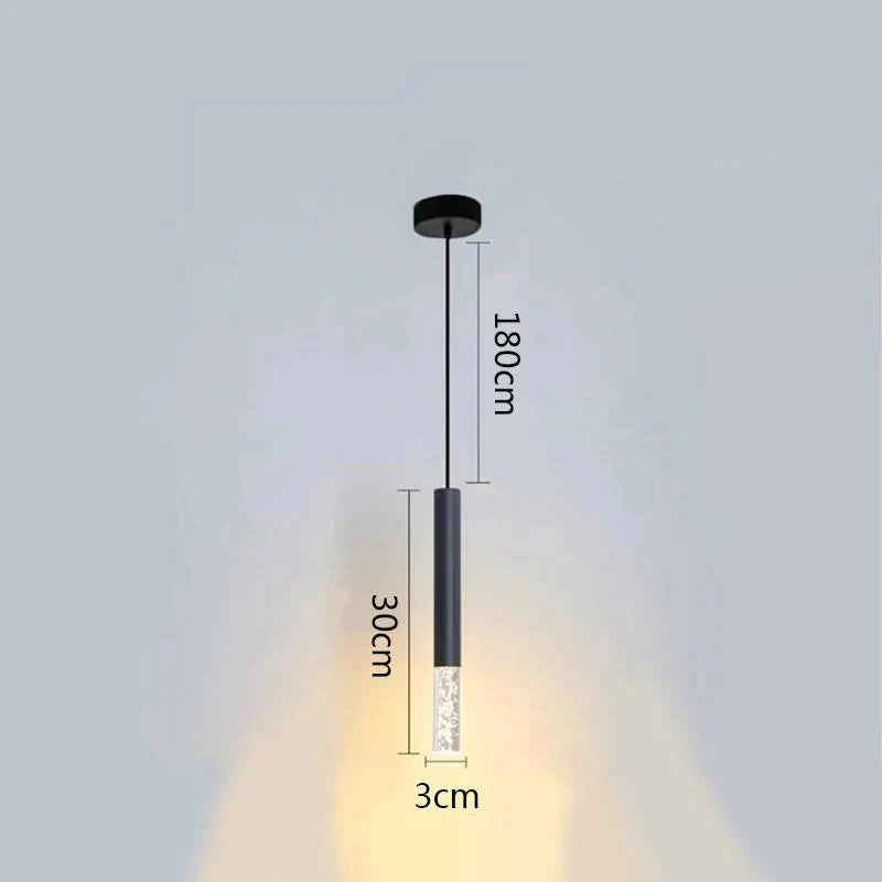 مصباح معلق بحلقة سوداء من DecorBites™ مع إضاءة LED قابلة للتعتيم وتعليق في السقف