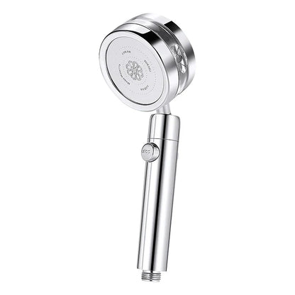 DecorBites™ Double Panel Turbo Shower Head with Spiral Water Flow and One Key Stop