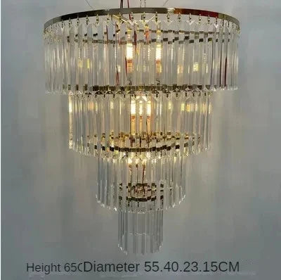 DecorBites™ Crystal Ice Bar Chandelier: Luxury Hotel Restaurant Living Room Lighting