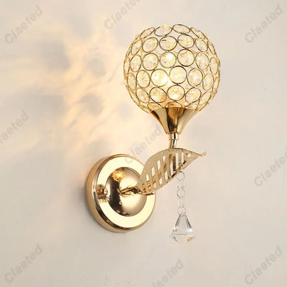 DecorBites™ Crystal Wall Lamp: Elegant E27 Socket Fixture for Bedside, Porch, or Hallway Decor