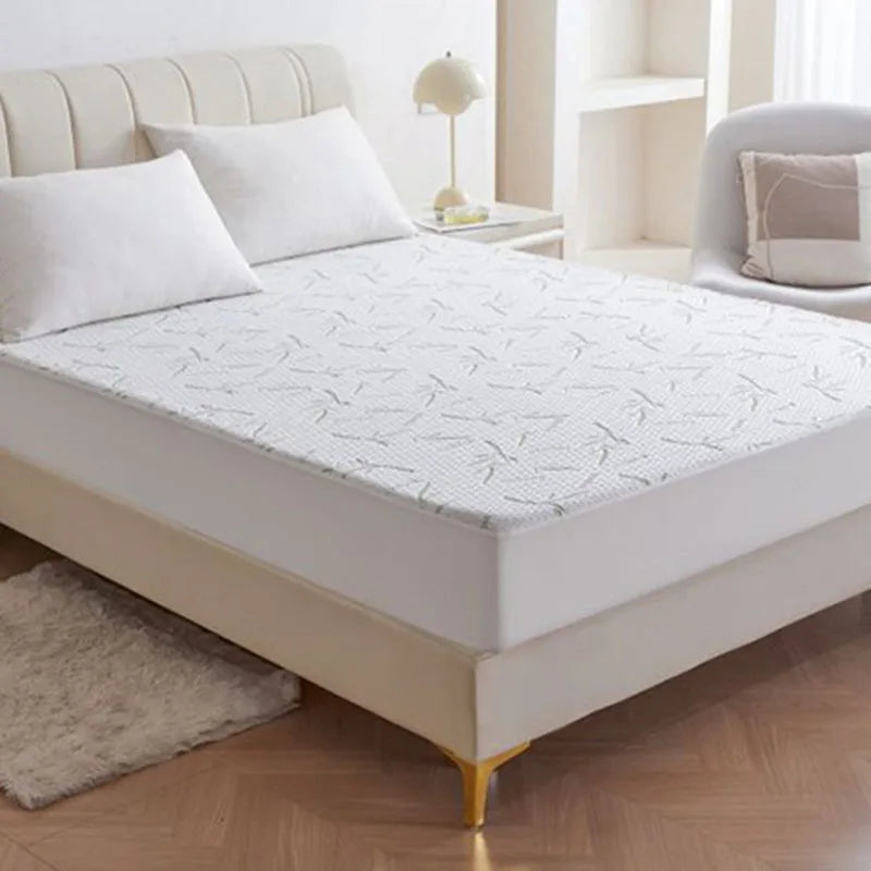 DecorBites™ Bamboo Jacquard Waterproof Fitted Mattress Cover for Queen King Bed