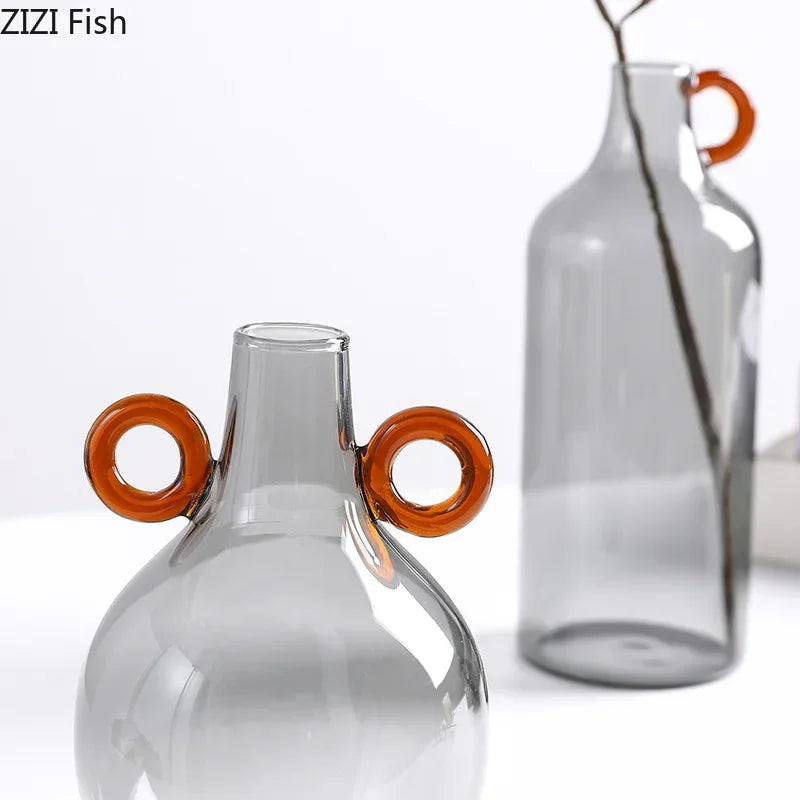 DecorBites™ Clear Glass Vase Hydroponics Plant Pot Room Decor Floral Vases Aesthetic Pieces