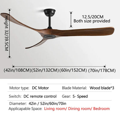 مروحة سقف DecorBites™ مقاس 70 بوصة سوداء بشفرات خشبية بتصميم أمريكي عصري للمطاعم الداخلية