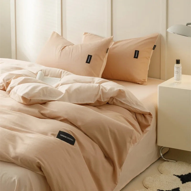 Decorbites™ beidseitiges farbabstimmendes Baumwoll-Bettwäsche-Set für Erwachsene