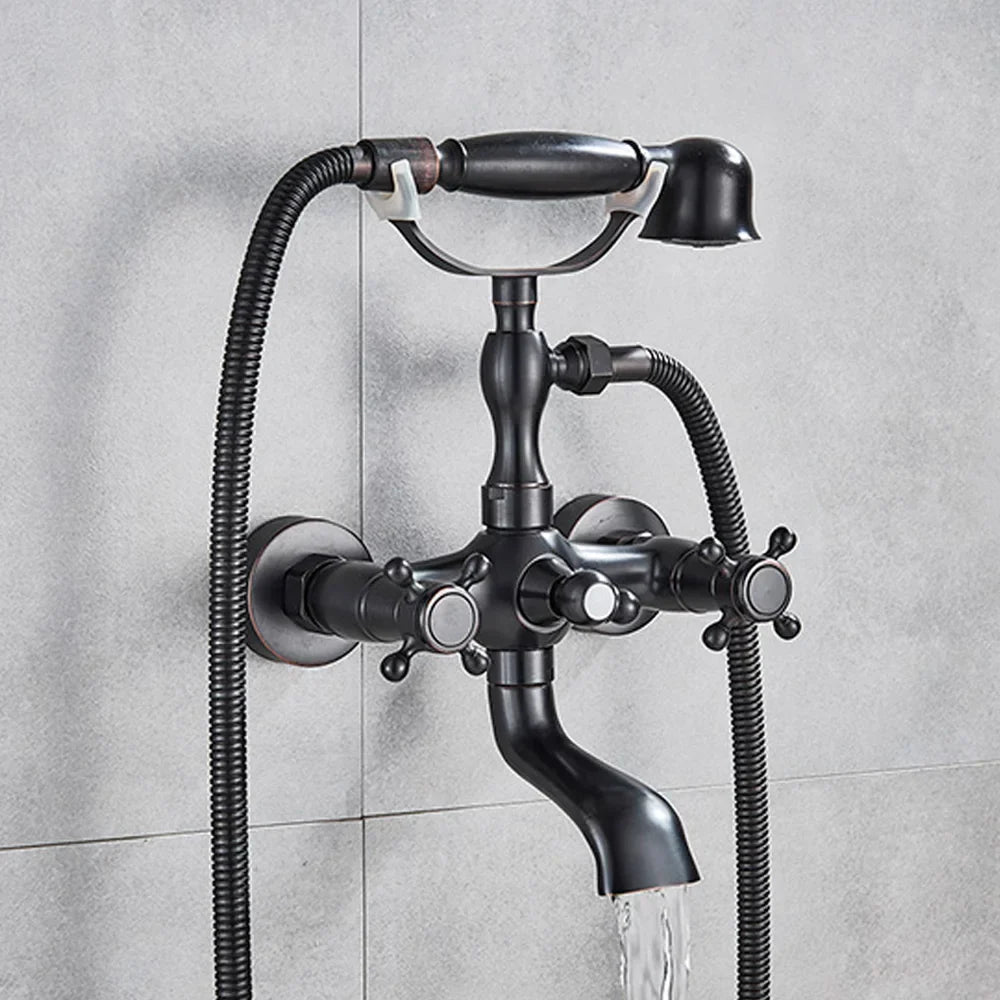 DecorBites™ Dual Handle Luxury Bathtub Faucet with Handheld Shower Mixer