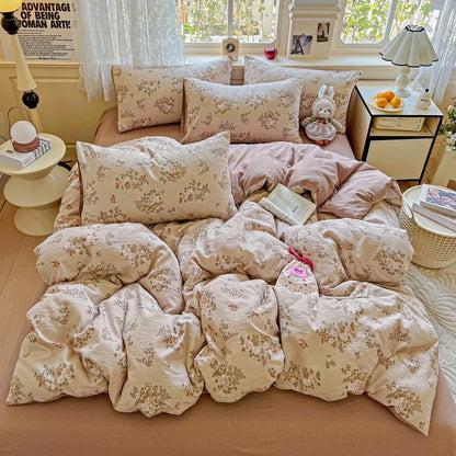 DecorBites™ Cloud Touch Ultra Soft Duvet Cover Set in Sweet Design & Double Layer Yarn