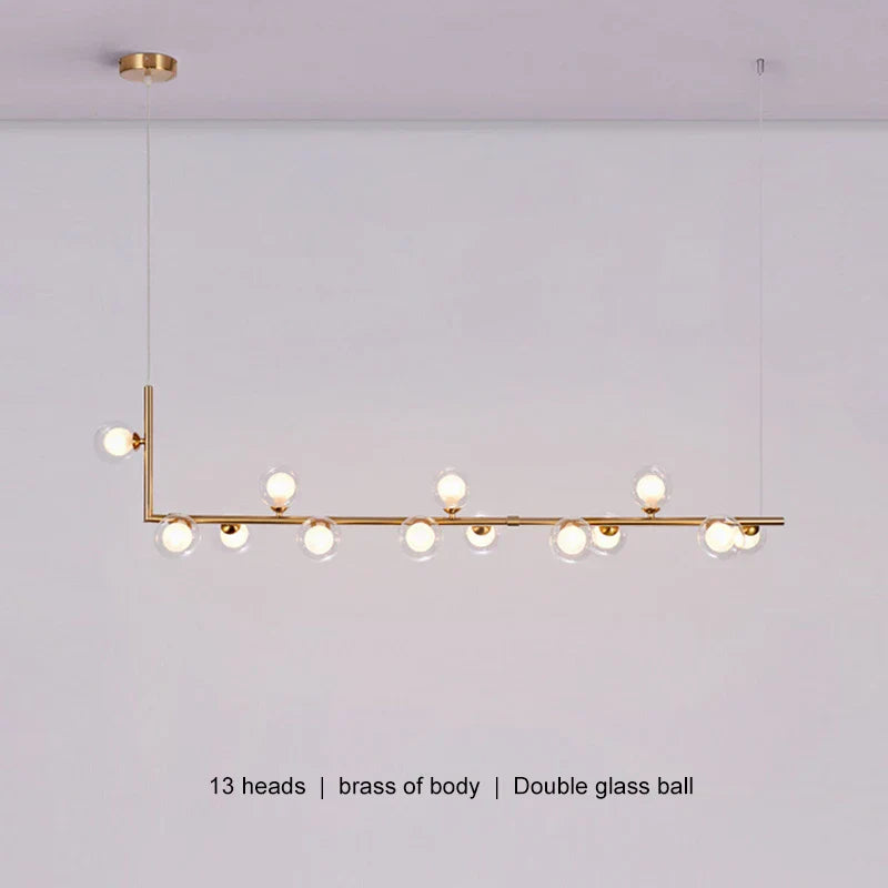 DecorBites™ Glass Black Chandelier Pendant Lamp Nordic Modern Living Room Light