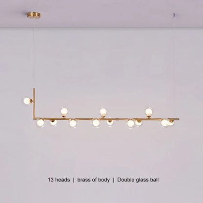 DecorBites™ Glass Black Chandelier Pendant Lamp Nordic Modern Living Room Light