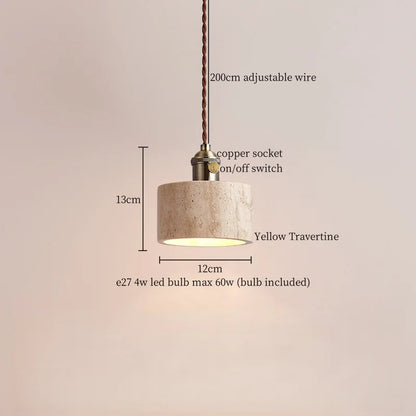 Decorbites™ LED Gelbe Travertin-Stein-Hängeleuchten | Wabi Sabi Vintage Hängelampe