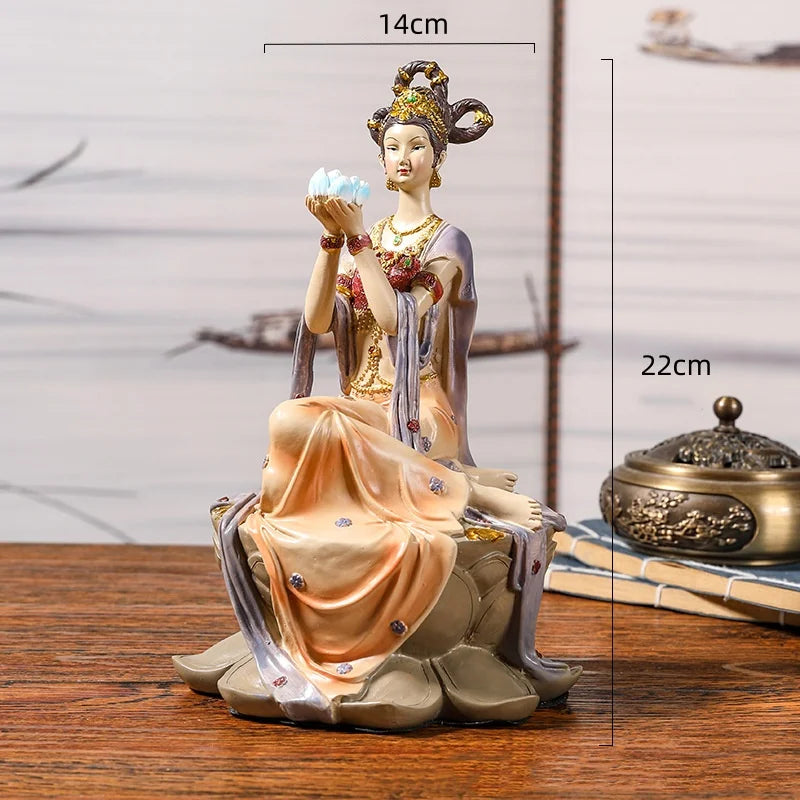 DecorBites™ Chinese Goddess Fairy Sculpture Musical Instrument Home Decor Figurine