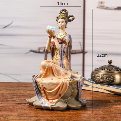 DecorBites™ Chinese Goddess Fairy Sculpture Musical Instrument Home Decor Figurine