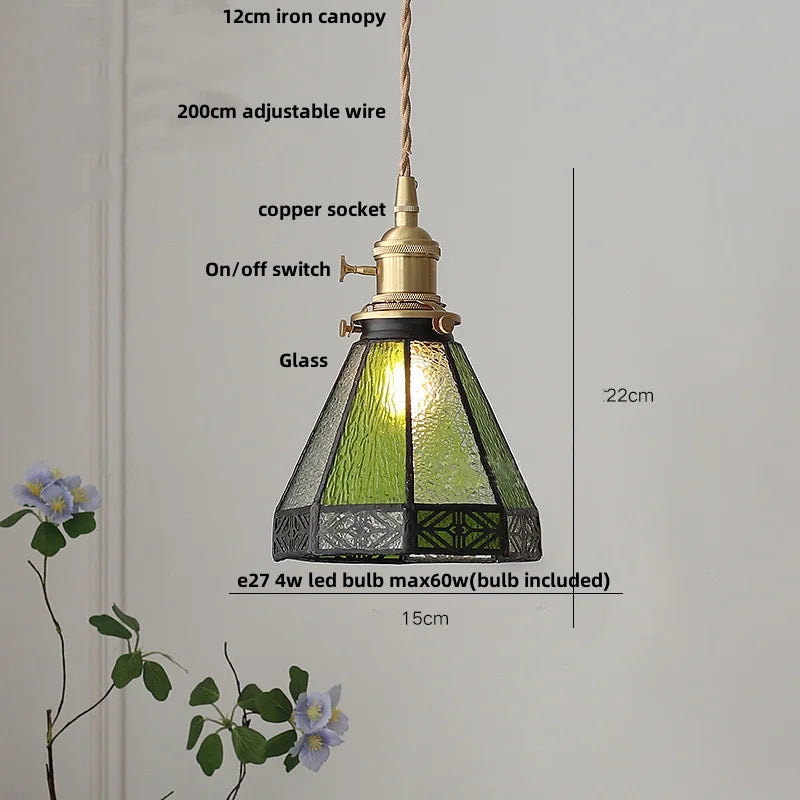 DecorBites™ Gray Glass LED Pendant Light Fixture with Adjustable Hang Lamp