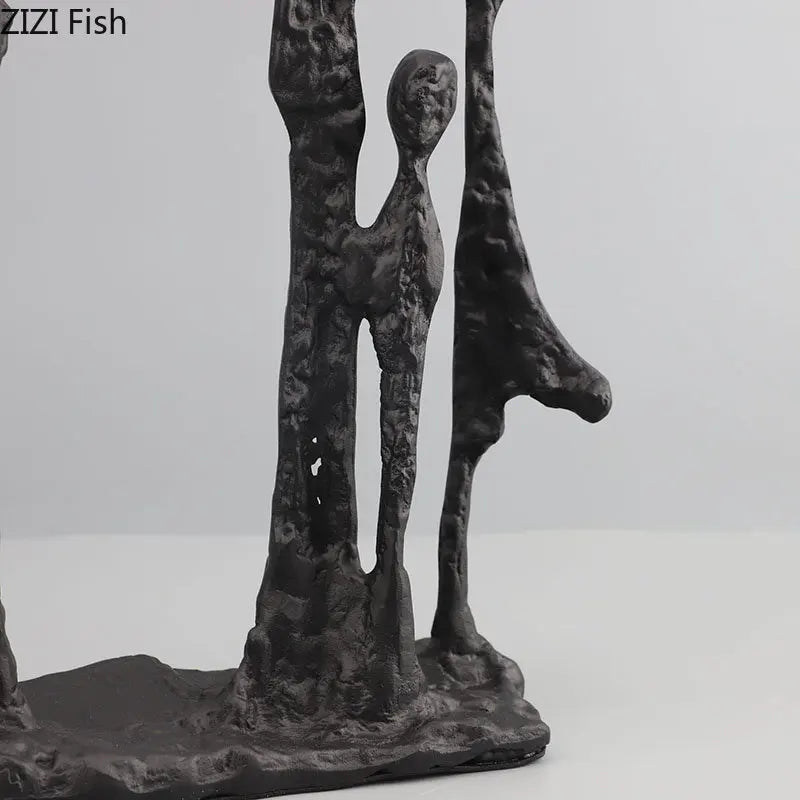 DecorBites™ Abstract Cast Iron Figure Sculpture Modern Home Decor Statue Craft