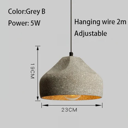 DecorBites™ Industrial Style Pendant Chandelier, Grey/Black E27 Lamp for Bedroom, Coffee Shop, Bar