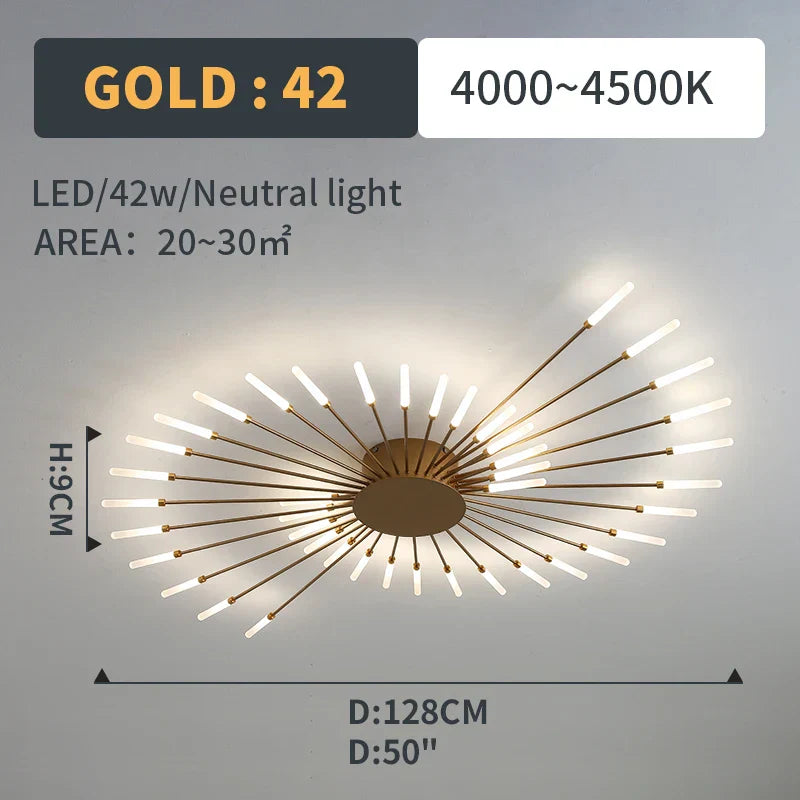 Lámparas Colgantes de Luces LED de Fuegos Artificiales™ Decorbites - Iluminación de Lámpara de Araña Moderna para Sala de Estar y Dormitorio