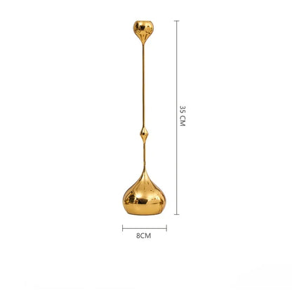 DecorBites™ Gold Geometric Water Drop Candlestick Holder Desktop Storage Wedding Centerpieces
