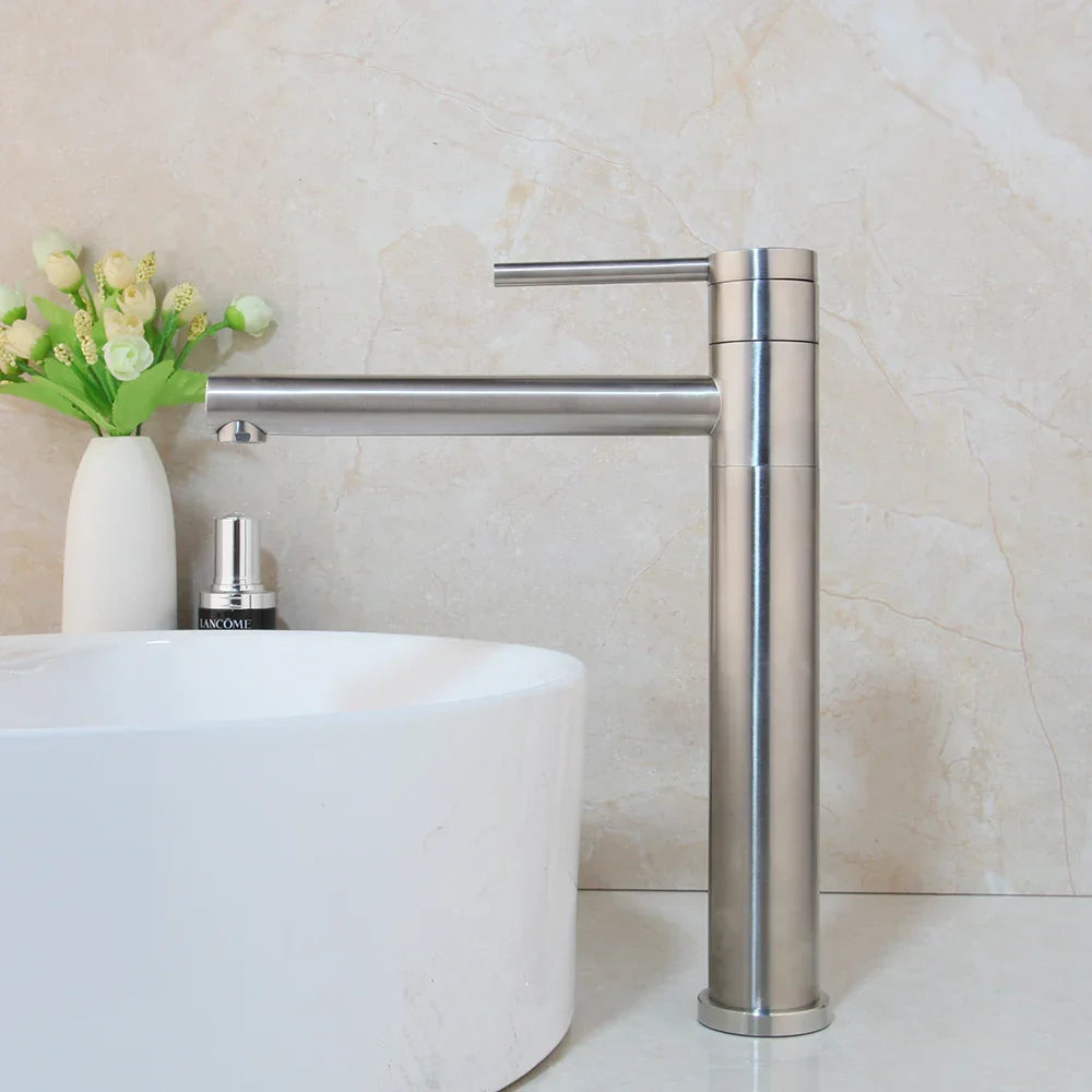 DecorBites™ Gold Plated & Chrome Basin Faucet with Long Spout, Single Handle Mixer