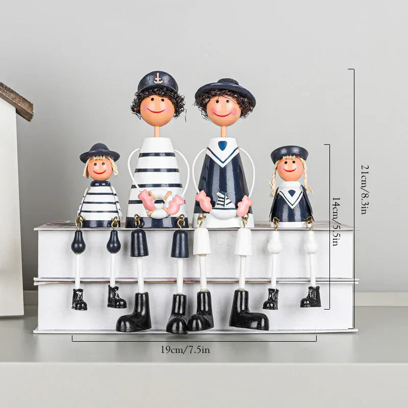 DecorBites™ Coastal Wooden Lighthouse & Ship Model for Mediterranean Home Decor