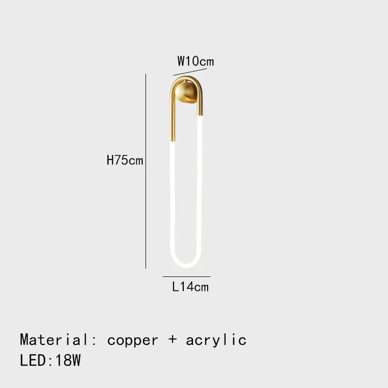 DecorBites™ Ellipse Wall Lights: Gold Black Copper White, 3-Color Dimming