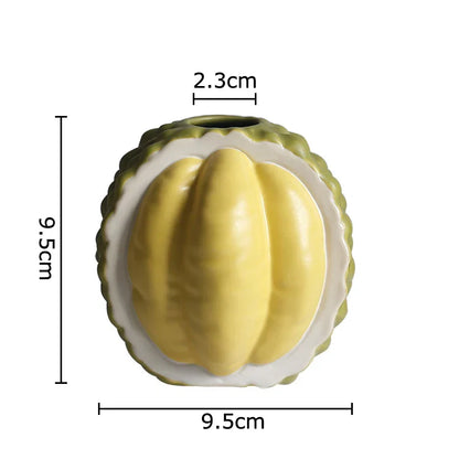 DecorBites™ Durian Ceramic Vase - Unique Table Decor for Flowers and Plants.
