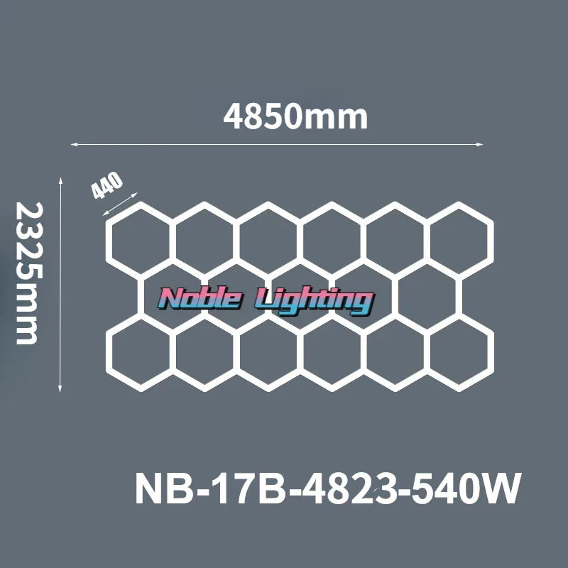 DecorBites™ 6500K LED Hexagrid System for Workshop, Gym, Studio - 2 Year Warranty