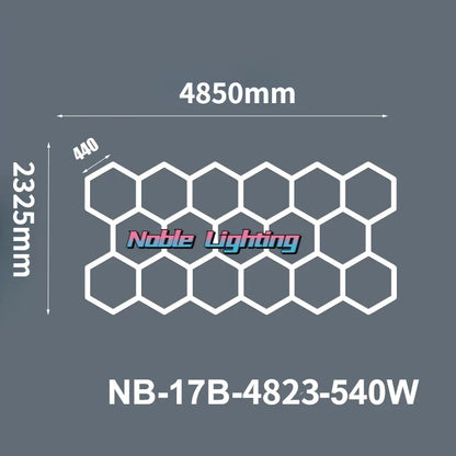 DecorBites™ 6500K LED Hexagrid System for Workshop, Gym, Studio - 2 Year Warranty