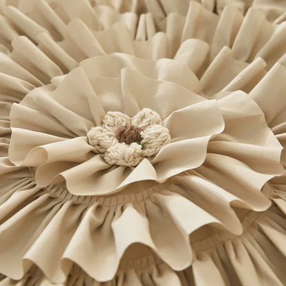 DecorBites™ Brushed Cotton Flower Embroidery Bedding Set with Stereoscopic Handwork