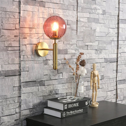 DecorBites™ Blue Glass Balls Wall Lamp: Modern Living Room Bedroom Sconce for TV Background.