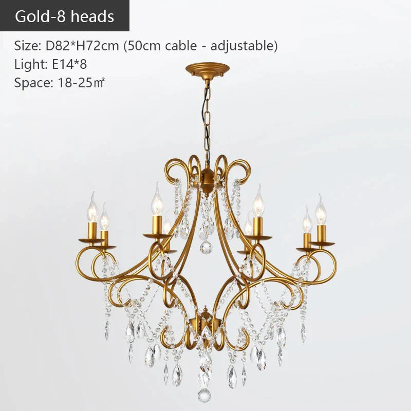 DecorBites™ Iron Crystal Chandelier: Modern Luxury Industrial Style for Home Living/Dining Room
