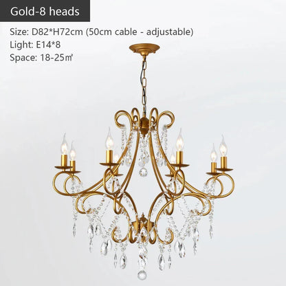 DecorBites™ Iron Crystal Chandelier: Modern Luxury Industrial Style for Home Living/Dining Room