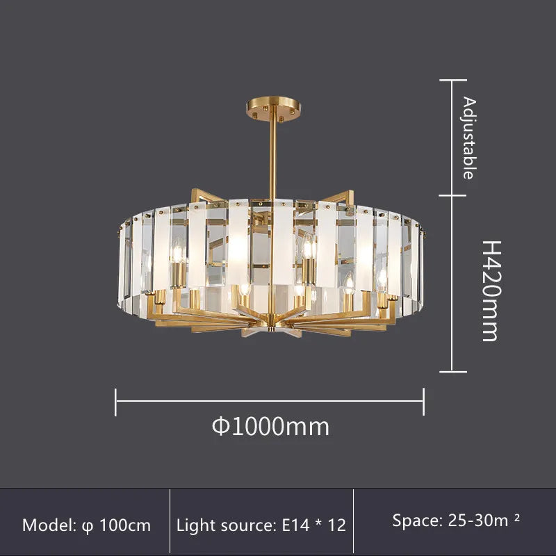 DecorBites™ Glass Restaurant Chandelier: Modern Luxury Led Lighting Fixture for Living Room Home Decor