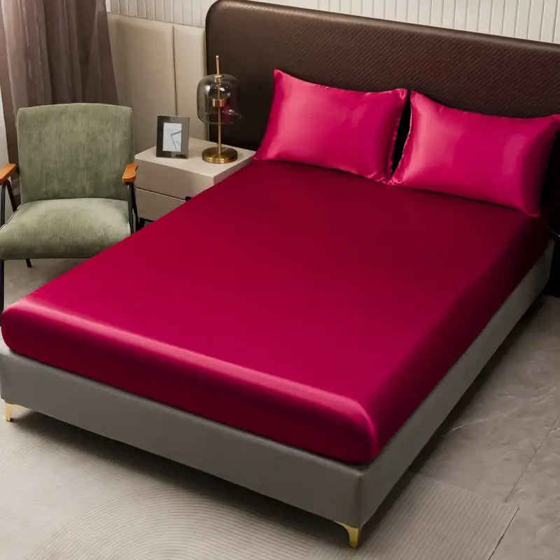 Opulent Solid Color Satin Bedding Set
