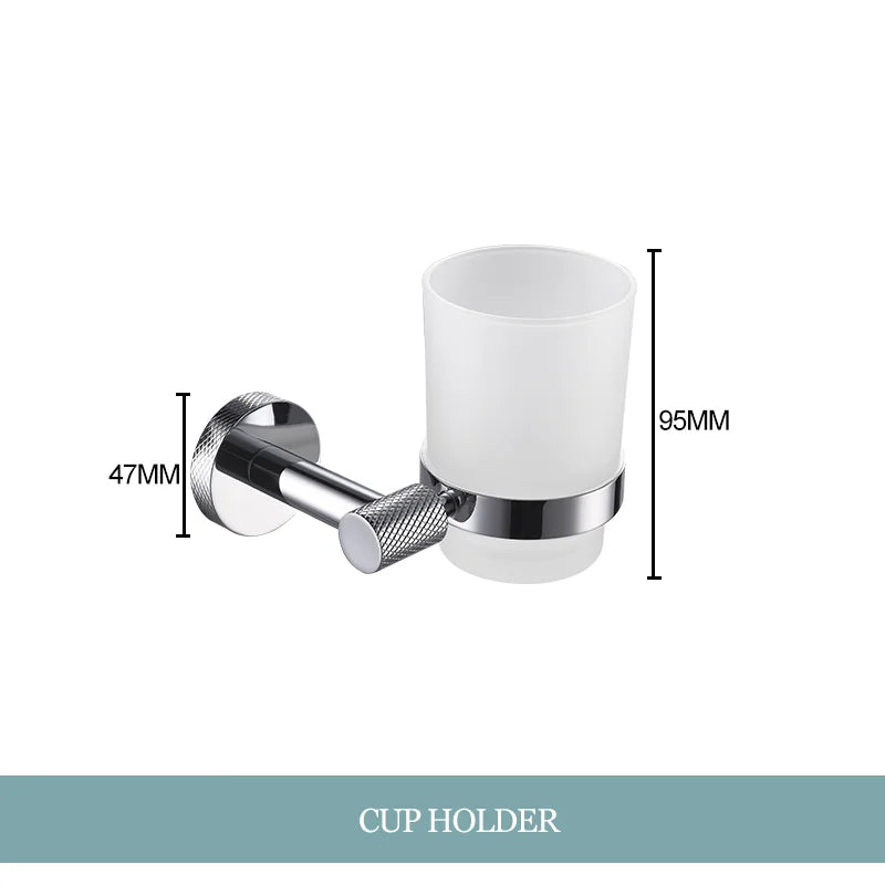 DecorBites™ Bathroom Essentials Set: Towel Bar, Toilet Paper Holder, Bathrobe Hook, Soap Dish, Toilet Brush