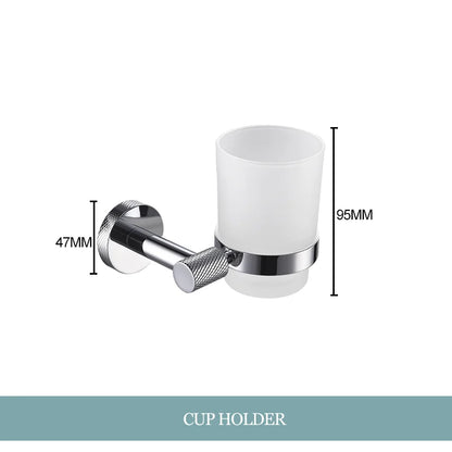 DecorBites™ Bathroom Essentials Set: Towel Bar, Toilet Paper Holder, Bathrobe Hook, Soap Dish, Toilet Brush