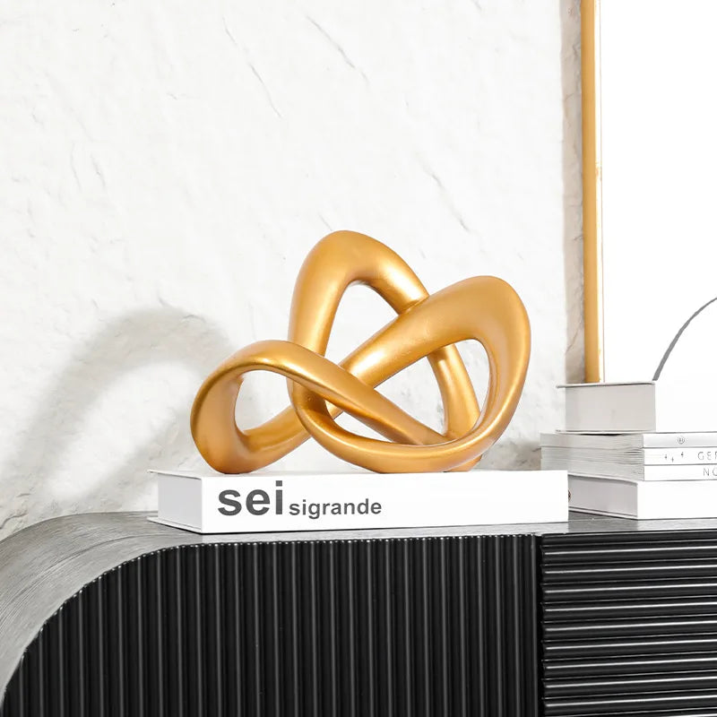 DecorBites™ Golden Twisted Dough Rope Knot Ornaments Geometric Line Home Decoration