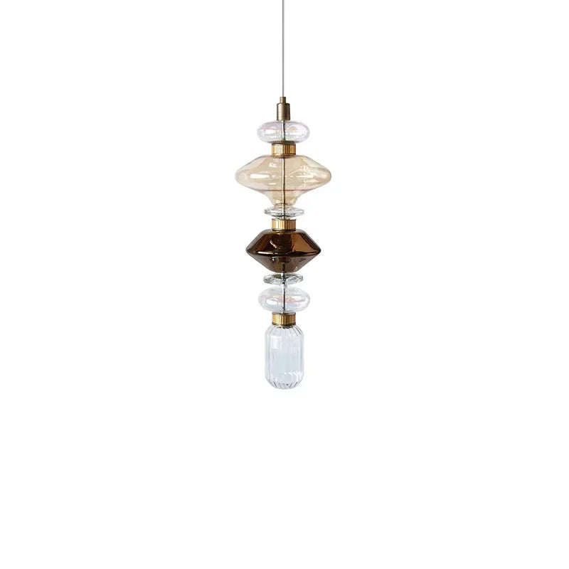 DecorBites™ Ballet Pendant Lamp Clear Amber Glass Shade Restaurant Bedroom Lighting