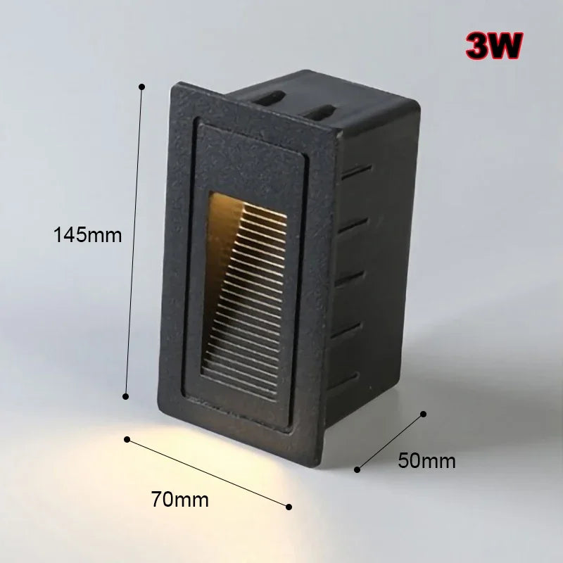 Aplique de pared LED empotrable DecorBites™ para escalones y escaleras exteriores, resistente al agua IP65.