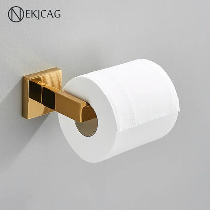 DecorBites™ Gold Square Paper Holder Bathroom Accessory
