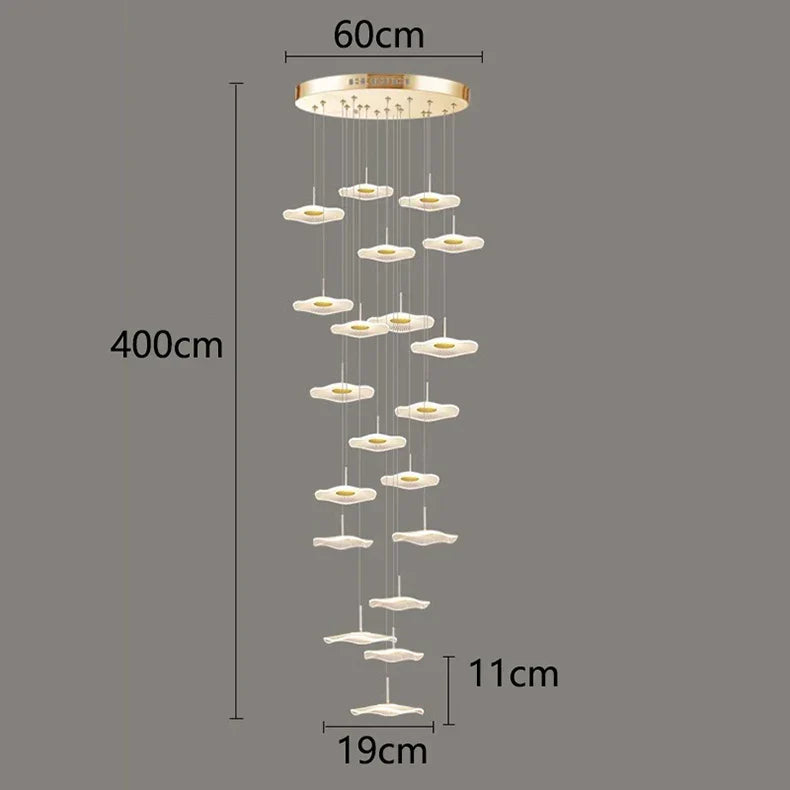 Lámpara colgante de cristal DecorBites™ para escalera, sala de estar o interior