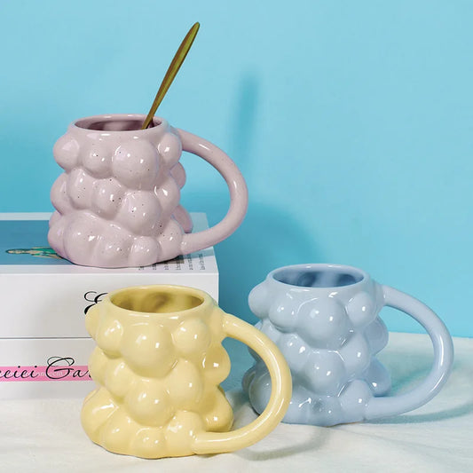 DecorBites™ Grape Ceramic Mug: Cute, High Value, Office & Home Milk Cup, Women's Gift.