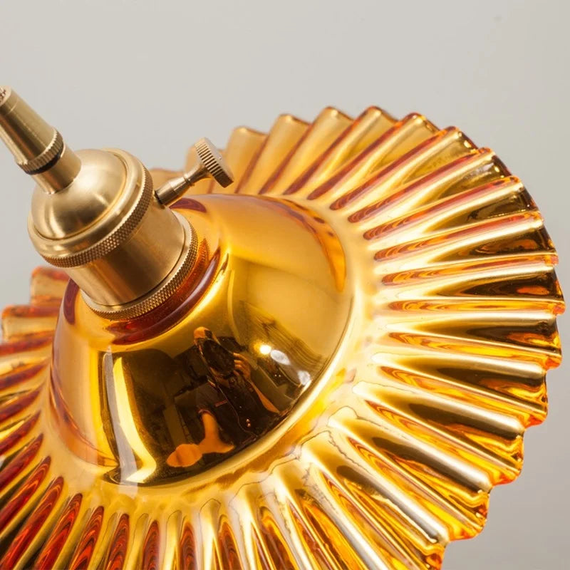 DecorBites™ Green Brass Glass LED Pendant Light for Kitchen Cafe Bar Loft Decoration