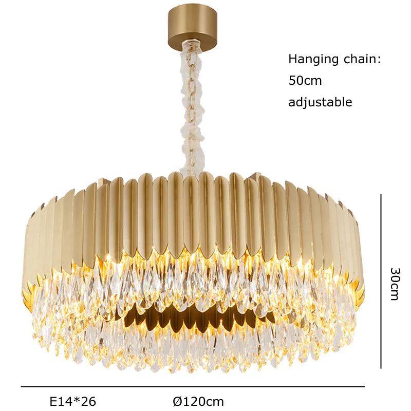 Lámpara colgante de cristal dorado en forma de gota de agua Decorbites™ - Lámpara de suspensión negra