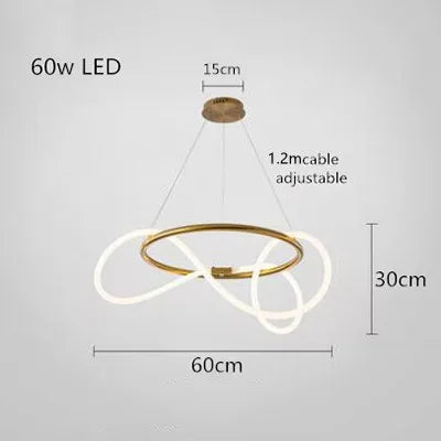 DecorBites™ Gold Black LED Chandelier Modern Minimalist Pendant for Home Decor Lighting