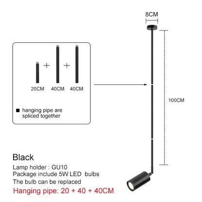 Nordic Adjustable Black or Brass Pendant Light