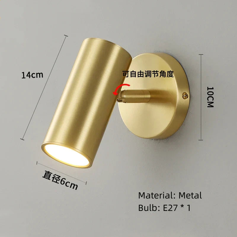 DecorBites™ LED Rotatable Wall Lamp Gold Black White Metal Sconce E27 Bulb